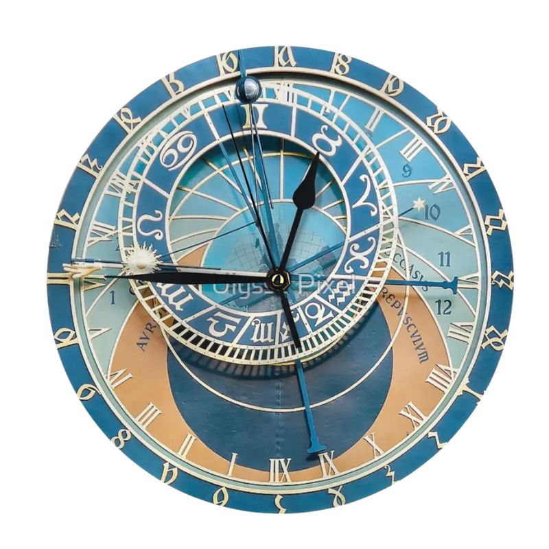 Horloge Astronomique Murale Vintage À Chiffres Romains