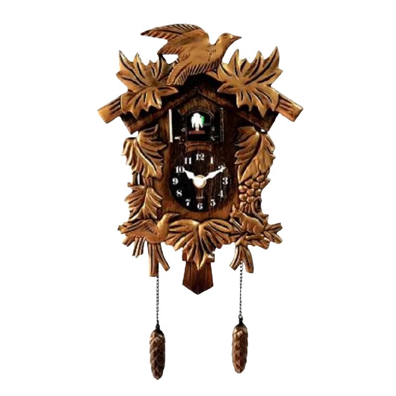 Horloge Coucou Murale Style Traditionnel En Bois Sculpté