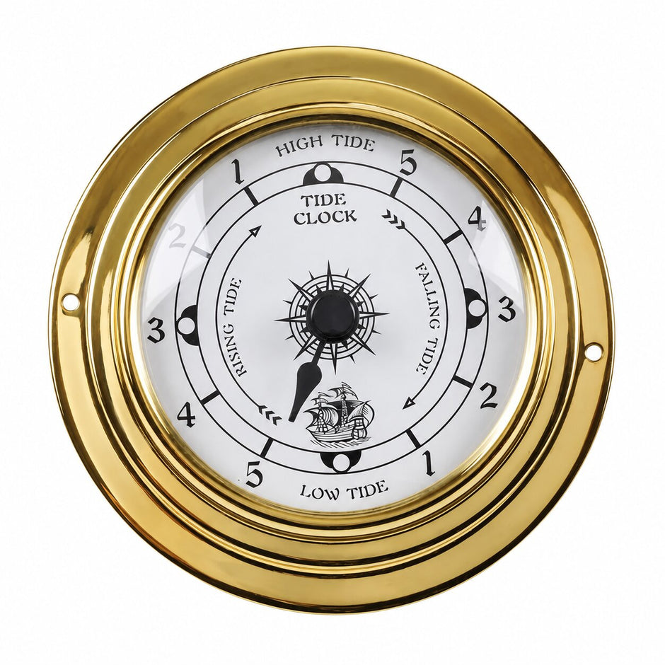 Horloge Des Marées Nautique Vintage, cadran marin avec contour doré