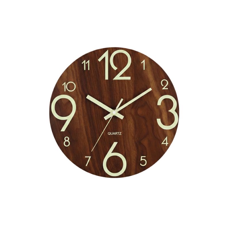 Horloge En Bois Décorative Avec Affichage Luminescent