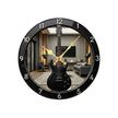 Horloge En Bois Murale Avec Design Guitare Moderne