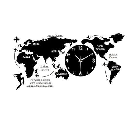 Horloge Murale Avec Carte Du Monde 3D, Horloge Murale 