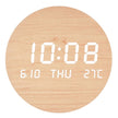 Horloge Murale Numérique LED Effet Bois, Horloge Numérique 