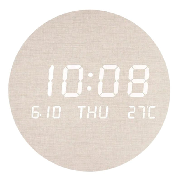 Horloge Murale Numérique LED Ronde, Horloge Numérique 
