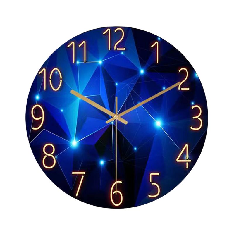 Horloge Murale Ronde En Verre Trempé Style Moderne, Horloge Murale 