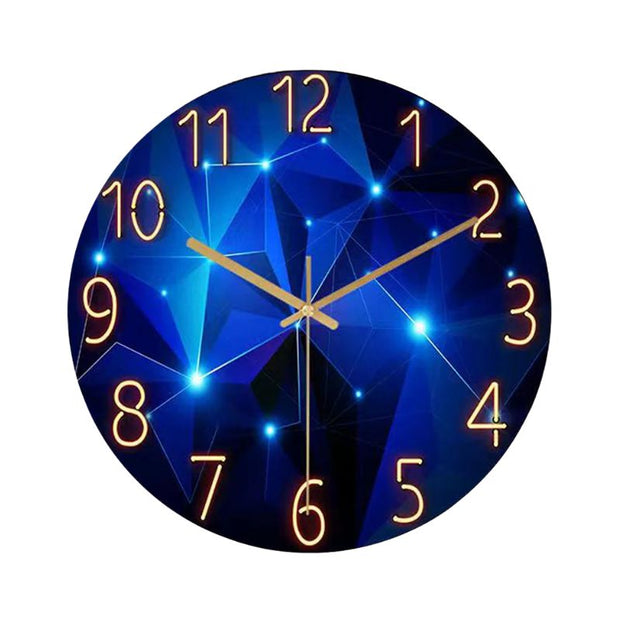 Horloge Murale Ronde En Verre Trempé Style Moderne, Horloge Murale 