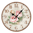 Horloge Murale Ronde Style Vintage Floral, Horloge Murale
