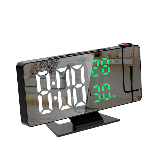 Horloge Numérique LED Miroir avec Projection Murale, Horloge Numérique