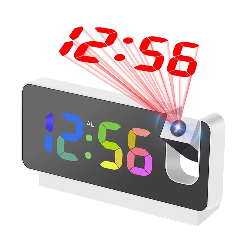 Horloge Numérique LED avec Projection Heure, Horloge Numérique 