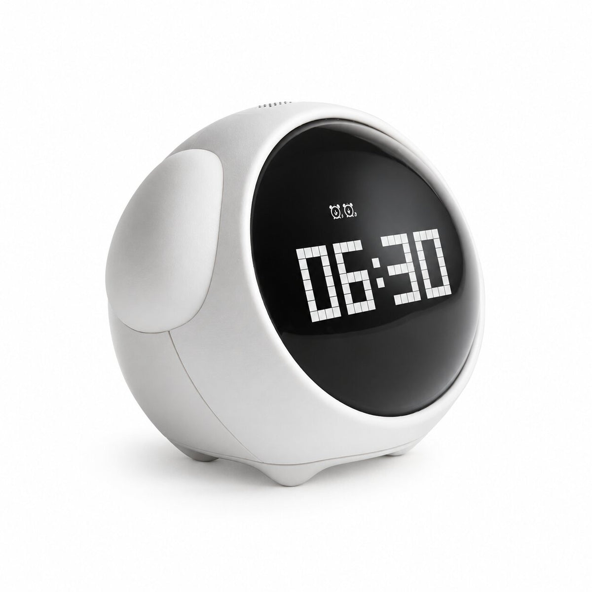 Horloge Parlante Ludique Avec Commande Vocale, réveil numérique blanc à écran noir