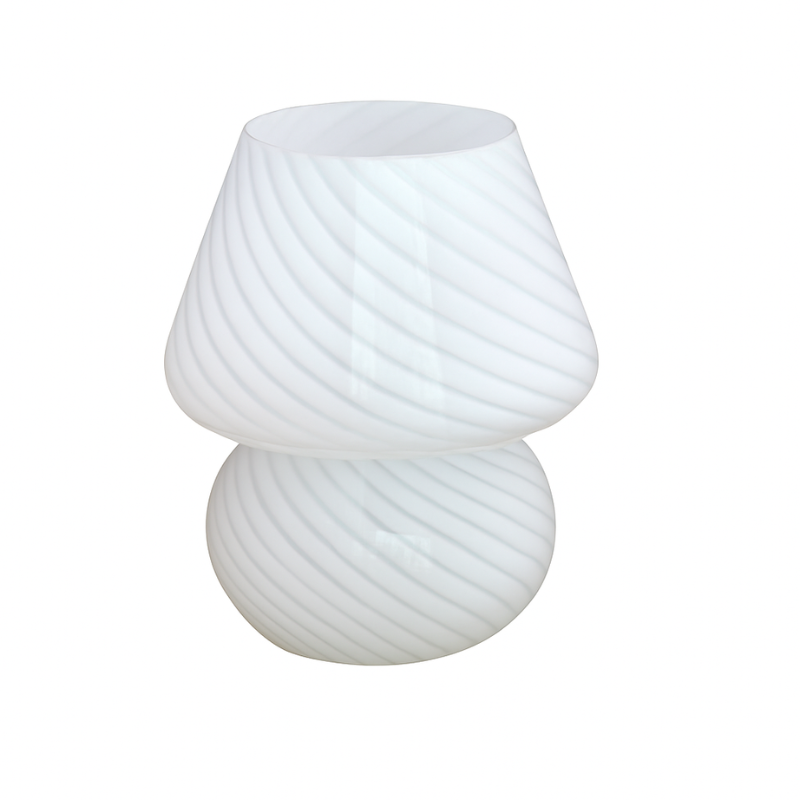 Lampe Champignon Année 70 En Verre Strié Ambiance Douce