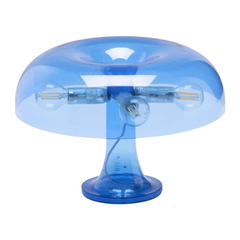 Lampe Champignon Bleue Style Vintage Avec Dôme Transparent