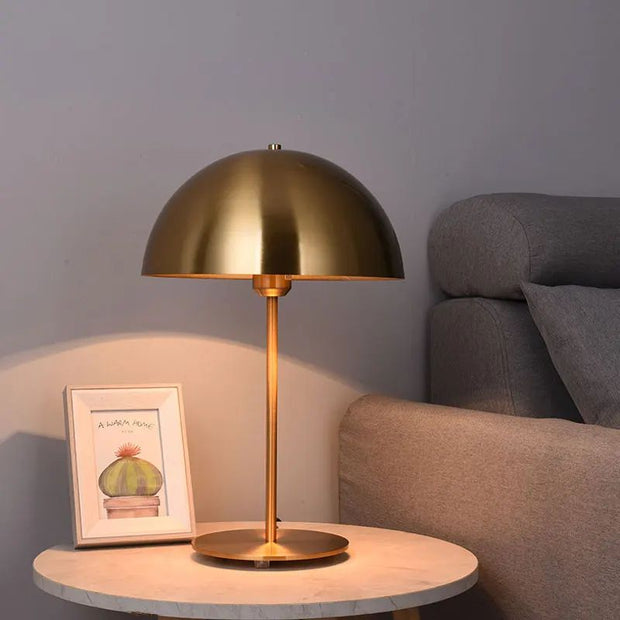 Lampe Champignon Dorée Avec Finition Métallique, Lampe Champignon Dorée