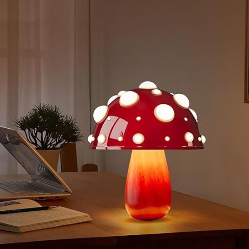 Lampe Champignon Egmont Toys À Pois Blancs, Lampe Champignon Retro