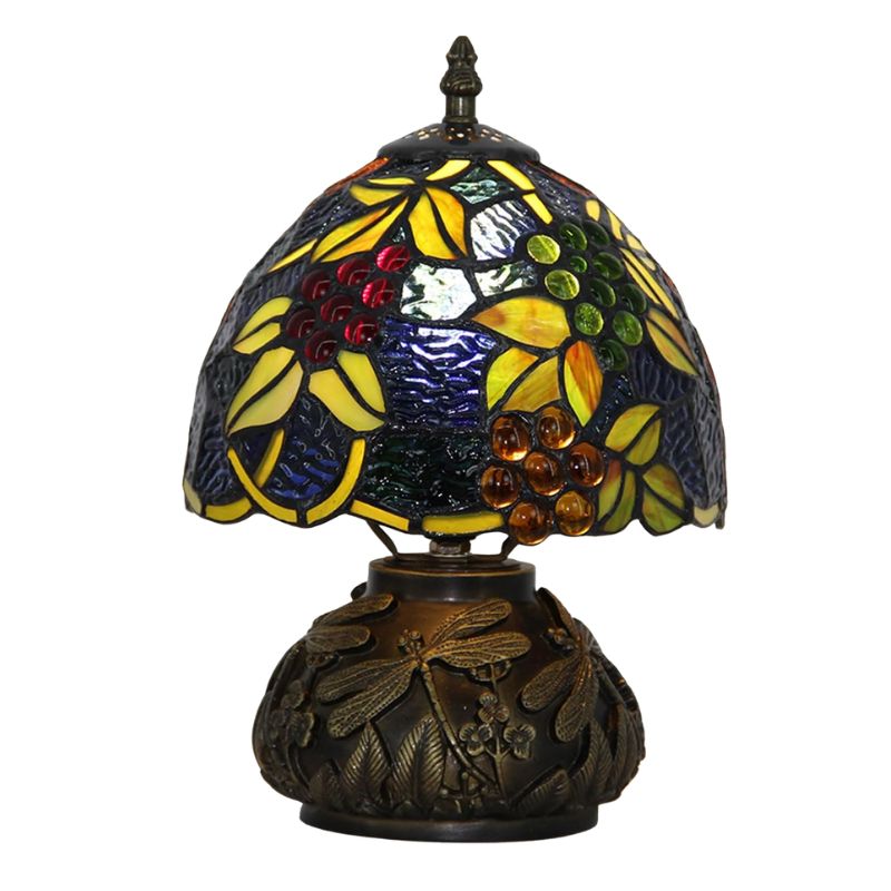 Lampe Champignon En Pâte De Verre Artisanale Avec Vitraux Colorés