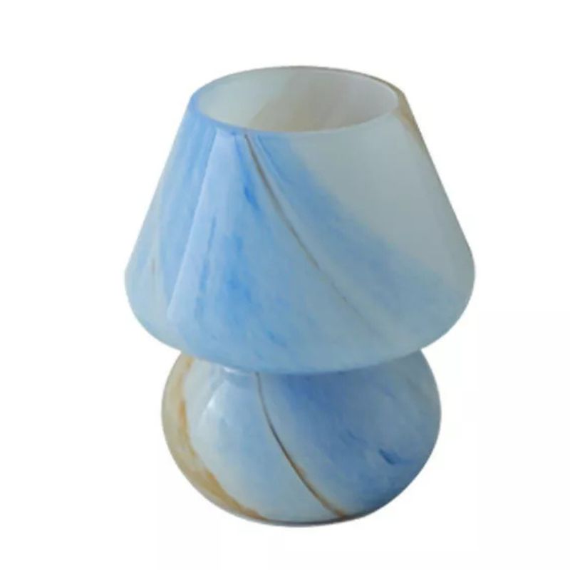 Lampe Champignon En Verre Opalin Style Murano