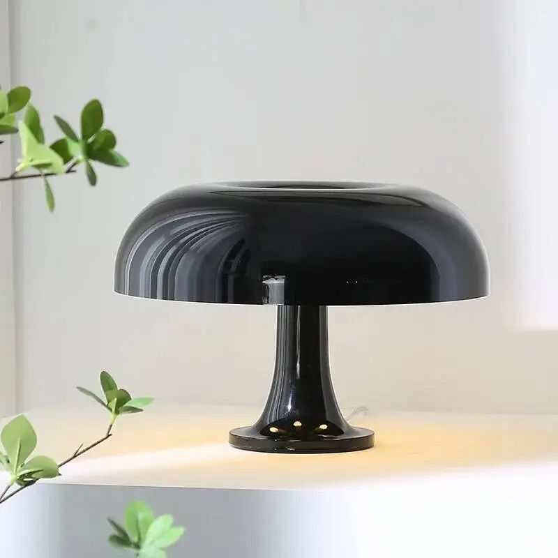 Lampe Champignon Noire Brillant Style Contemporain, Lampe Champignon Noire