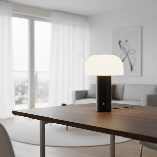 Lampe Champignon Noire Design Minimaliste, Lampe Champignon Noire