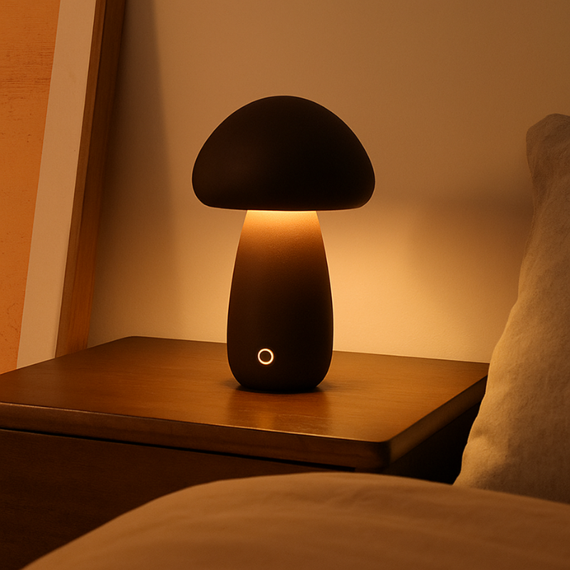 Lampe Champignon Tactile Moderne En Bois, Lampe Champignon Moderne