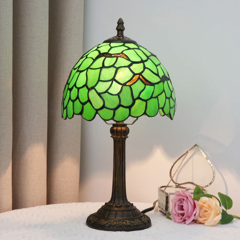 Lampe Champignon Gallé En Verre Verte