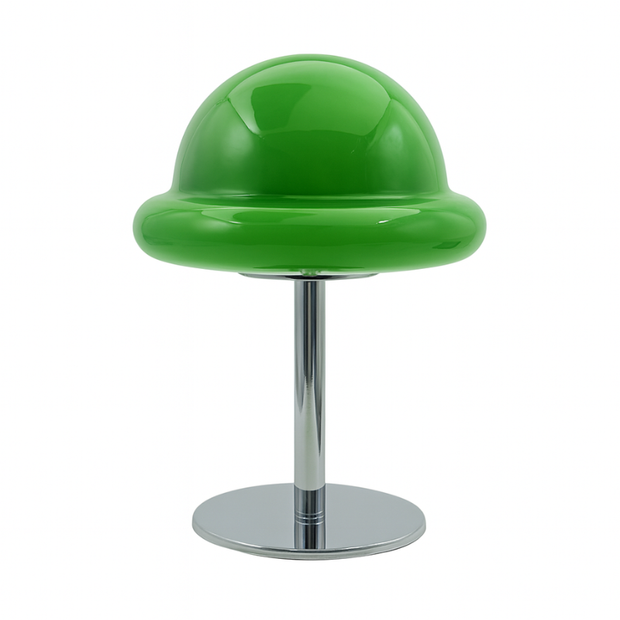 Lampe Champignon Verte Avec Pied Chromé Design Moderne