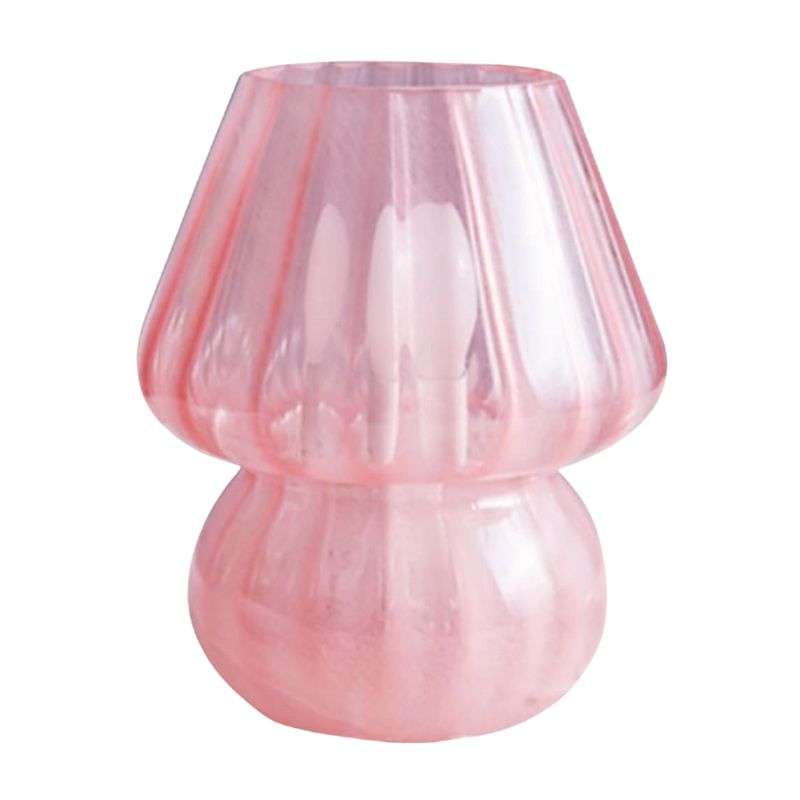 Lampe Champignon Vintage En Verre Rose Style Murano