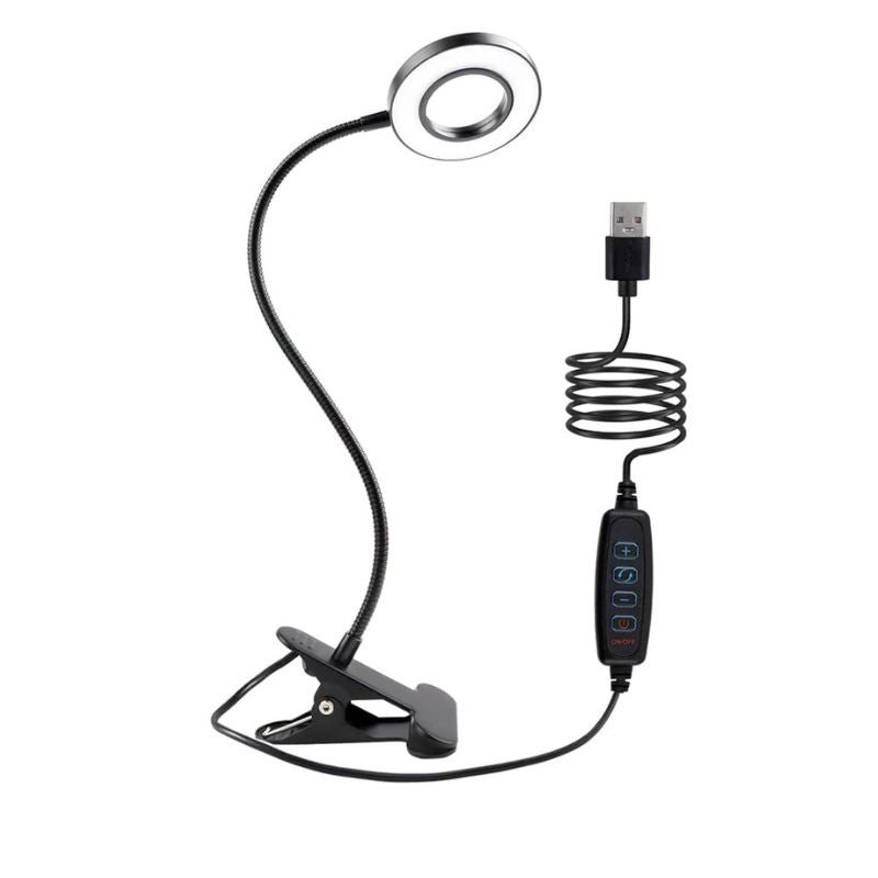 Lampe De Table LED À Pince Flexible, Lampe De Table LED Noir