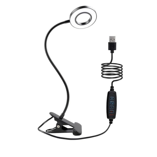 Lampe De Table LED À Pince Flexible, Lampe De Table LED Noir