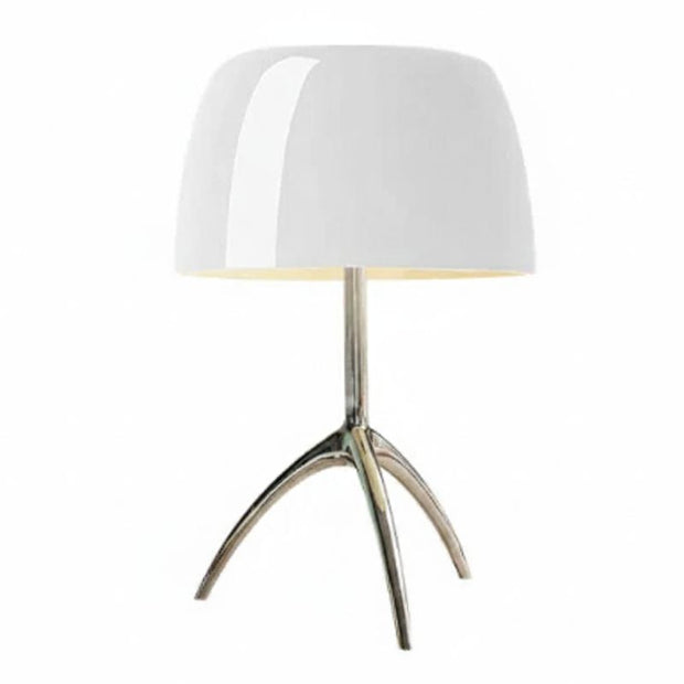 Lampe À Poser Champignon Blanche Avec Pied Chromé Original