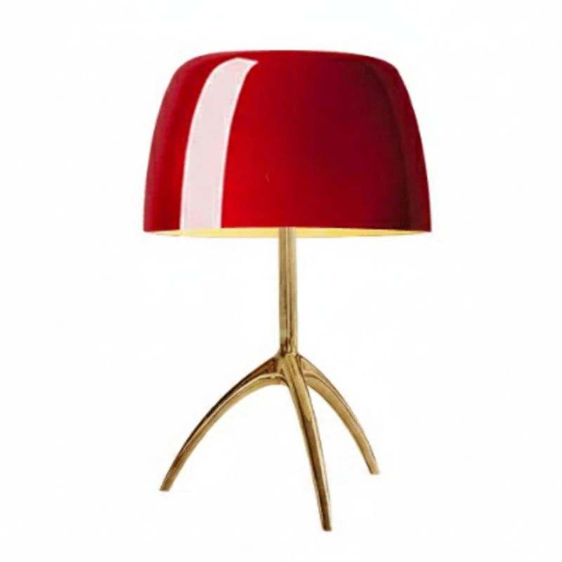 Lampe À Poser Champignon Rouge En Métal Style Contemporain