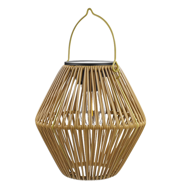 Lampes Solaires de Jardin Style Lanterne en Rotin