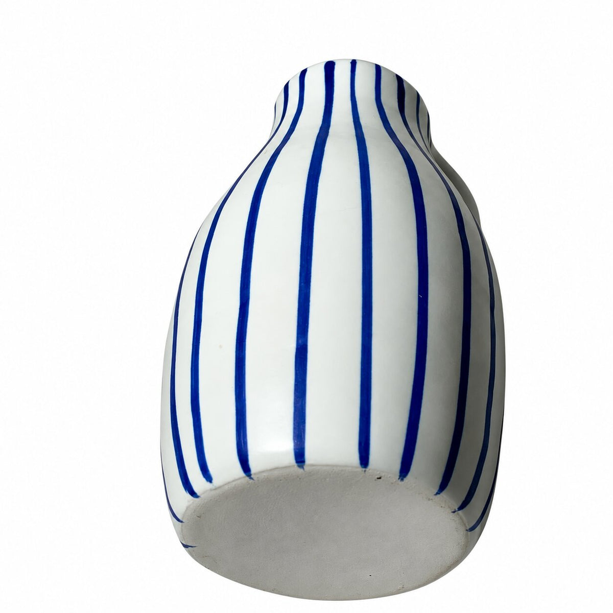 Mini Vase à Fleurs à Rayures Bleues