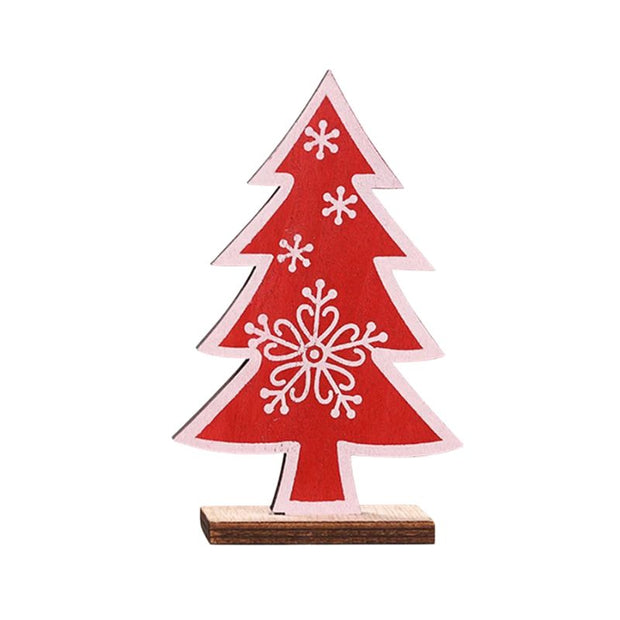 Mini Sapin de Noël en bois avec Motif Flocon de Neige