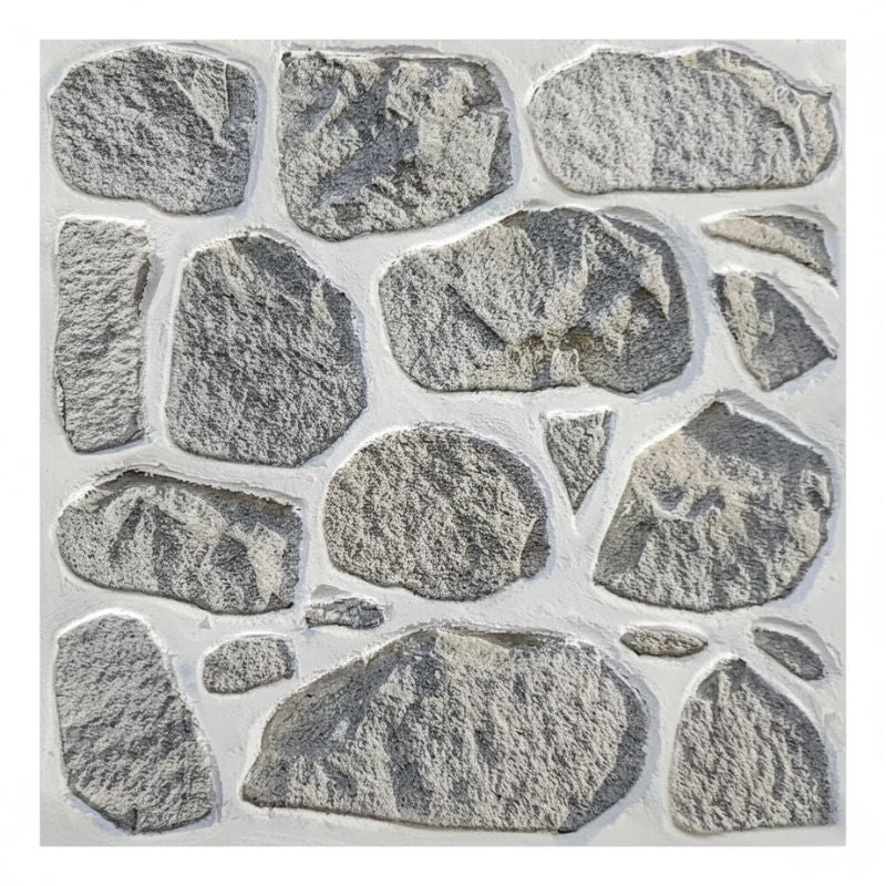 Panneau Mural 3D Effet Pierre Naturelle Auto Adhésif, Panneau Mural 3D gris