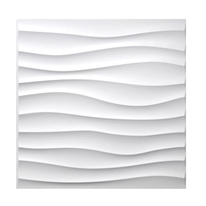 Panneau Mural 3D Ondulé Auto Adhésif, Panneau Mural Blanc