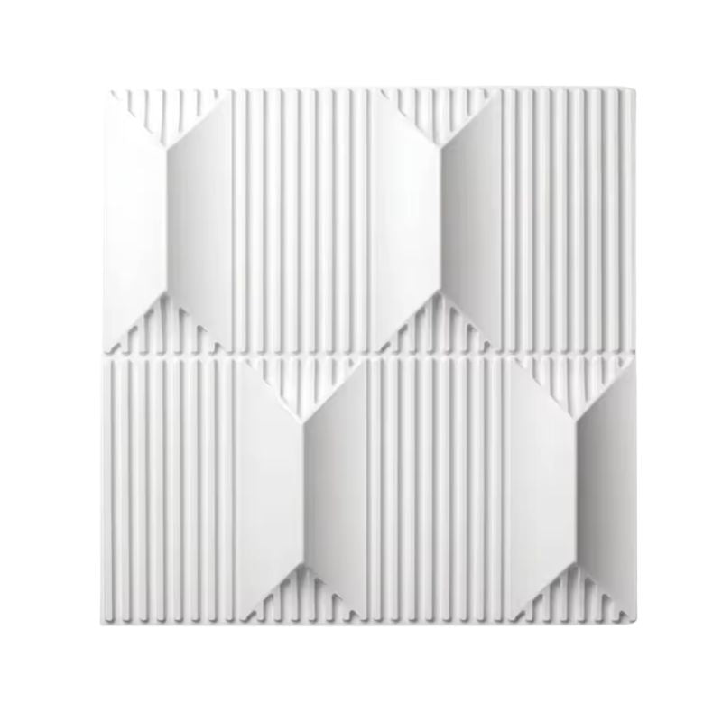 Panneau Mural Décoratif Moderne Avec Relief Strié 12 Pièces, Panneau Mural Décoratif Blanc
