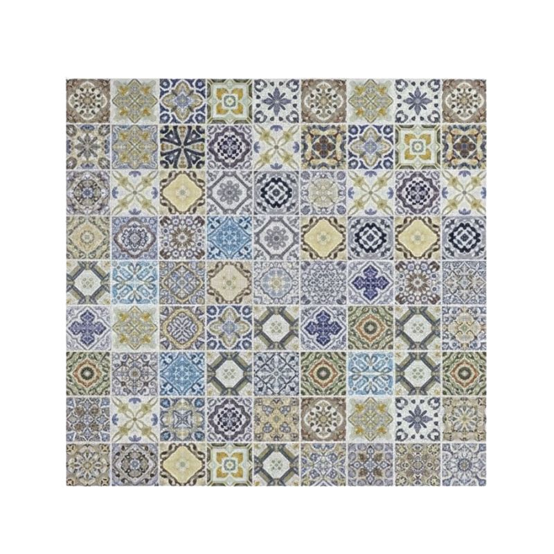 Panneau Mural PVC Autoadhésif Style Carrelage Méditerranéen, panneau mural PVC à motif