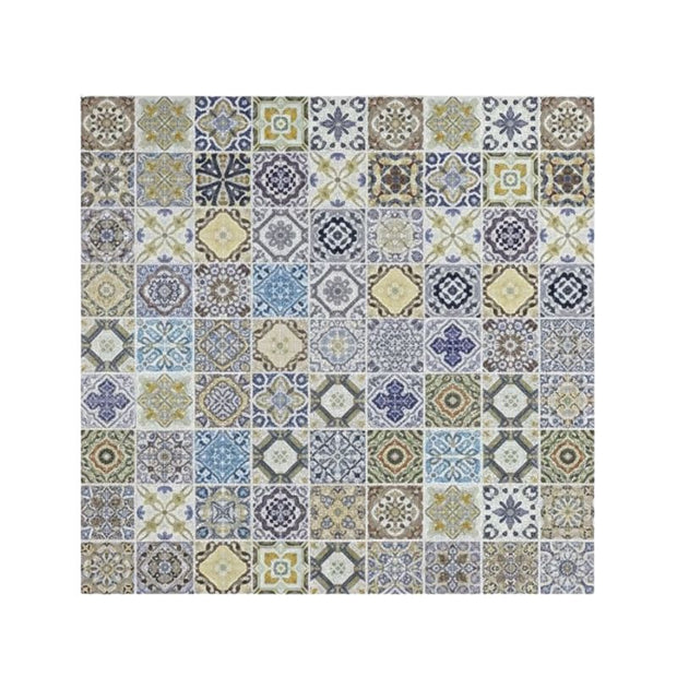 Panneau Mural PVC Autoadhésif Style Carrelage Méditerranéen, panneau mural PVC à motif