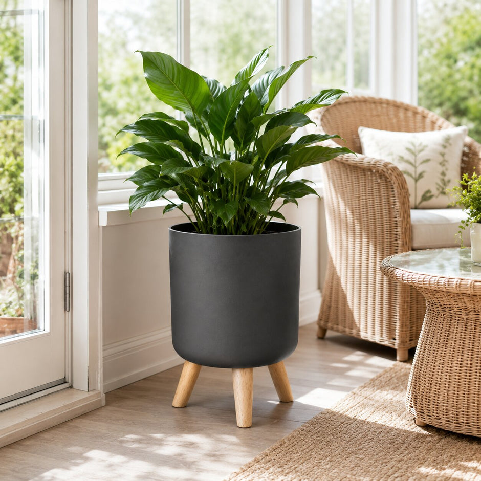 Pot de Fleurs Rond sur Pied pour Plantes