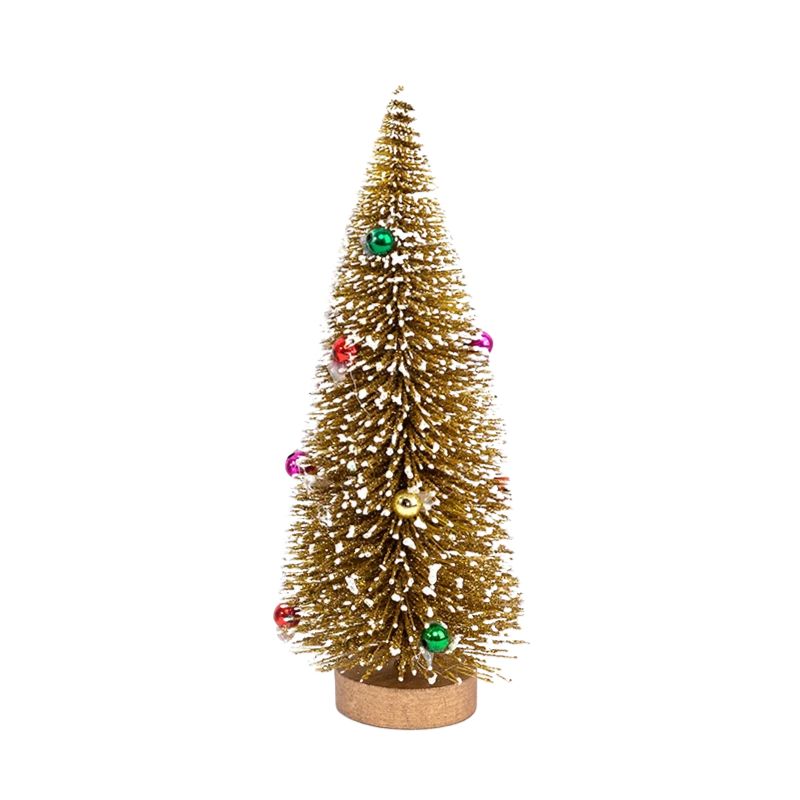 Sapin De Noël Miniature Avec Boules Colorées