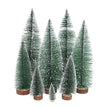 Sapin en Bois Miniature avec Neige Artificielle