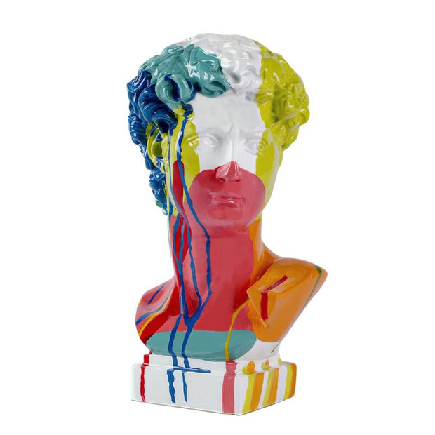  Sculpture Buste David Moderne Avec Peinture Artistique Colorée, Sculpture David