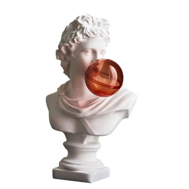 Sculpture David Moderne Avec Sphère Artistique En Résine, Sculpture David 