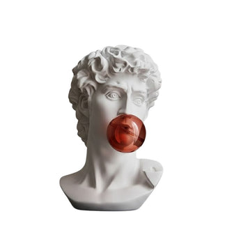 Sculpture David Moderne Avec Sphère Rouge Artistique, Sculpture David