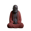 Sculpture En Argile Bouddha Zen Assis En Méditation Avec Chapelet, Sculpture En Argile
