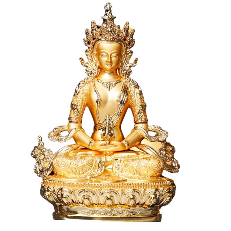 Sculpture En Métal Bouddha Amitayus Décorative, Sculpture En Métal 