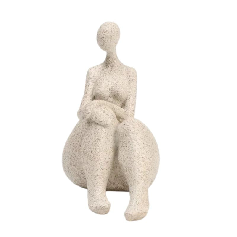 Sculpture Femme Assise En Design Moderne, Sculpture Femme