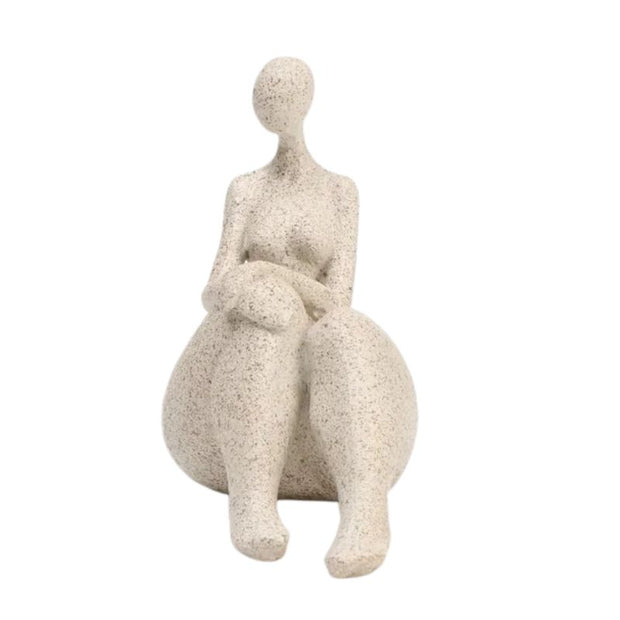 Sculpture Femme Assise En Design Moderne, Sculpture Femme
