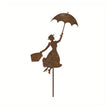 Sculpture Jardin Femme En Métal Avec Parapluie Décoratif, Sculpture Jardin 