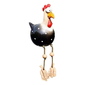 Sculpture Jardin Poule Sur Piquet Avec Style Artisanal, Sculpture Poule 